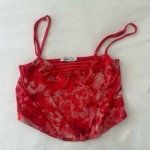 Urban Outfitters Red Floral Bra Top size small